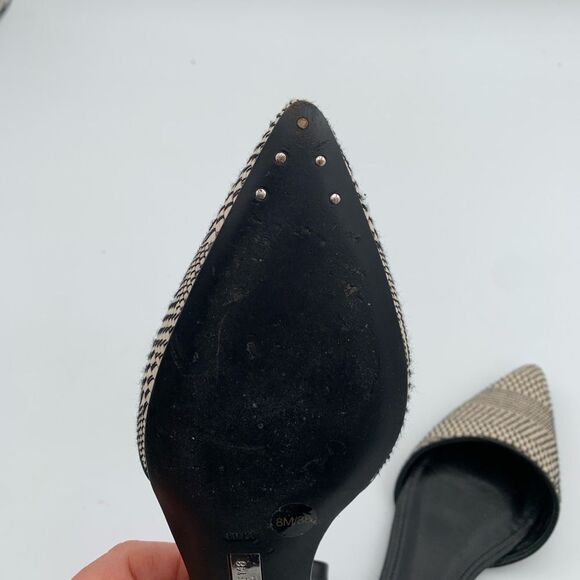 Lafayette 148 New York D’Orsay Black and Cream Patterned Flats Womans size 8/38 - Picture 12 of 13